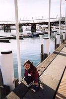 Day 03 - 10 - Darling Harbour boardwalk - Ali and the pier